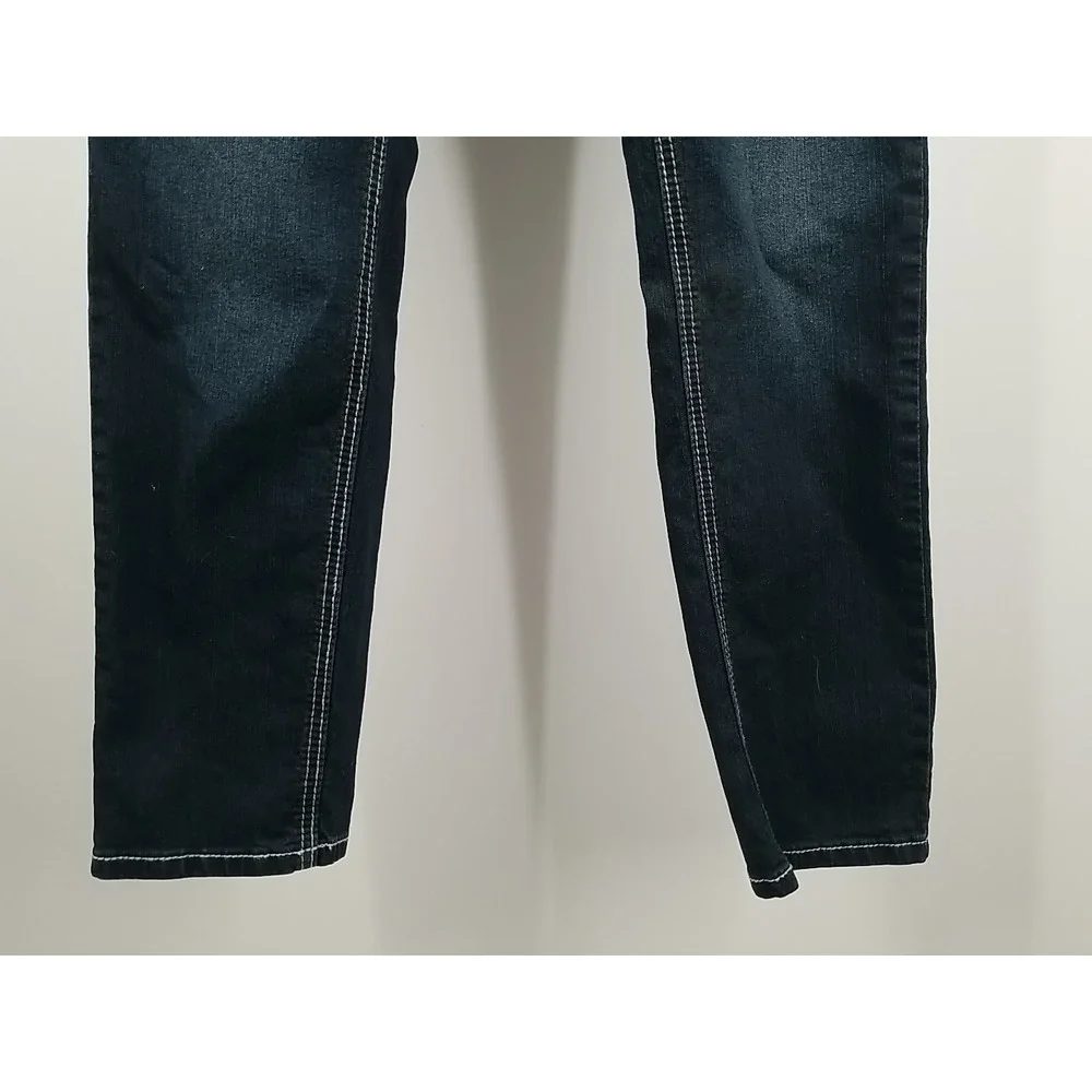 Apollo Jeans Womens 13/14 Blue Dark Wash Stretch‎ Embroidered Pockets - Picture 2 of 6